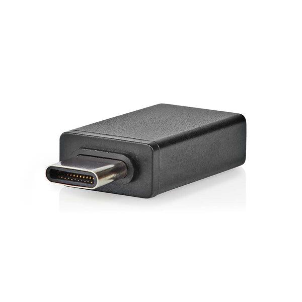 USB-C Adapter | USB 3.2 Gen 1 | USB-C Stecker | USB-A Buchse | 5 Gbps | OTG | Rund | Vernickelt | Schwarz | Umschlag - handy.ch
