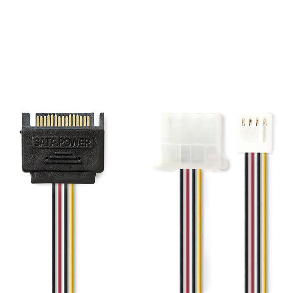 Interne Stromkabel | SATA 15-Pin Stecker | FDD Buchse / Molex Buchse | Vergoldet | 0.20 m | rund | PVC | Mehrfarbig | Plastikbeutel - handy.ch