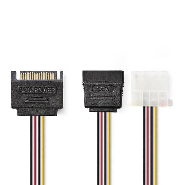 Interne Stromkabel | SATA 15-Pin Stecker | Molex Buchse / SATA 15-Pin-Buchse | Vergoldet | 0.20 m | Rund | PVC | Mehrfarbig | Umschlag - handy.ch
