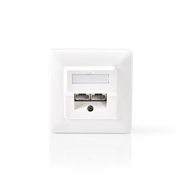 Netzwerk-Wanddose | Unterputz | 2-Port port(s) | CAT5e | Gerade | Buchse | Vergoldet | PVC | Weiss | Plastikbeutel - handy.ch