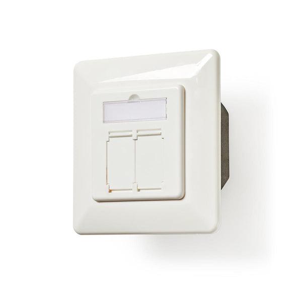 Netzwerk-Wanddose | Unterputz | 2-Port port(s) | CAT6a | Gerade | Buchse | Vergoldet | PVC | Weiss | Plastikbeutel - handy.ch