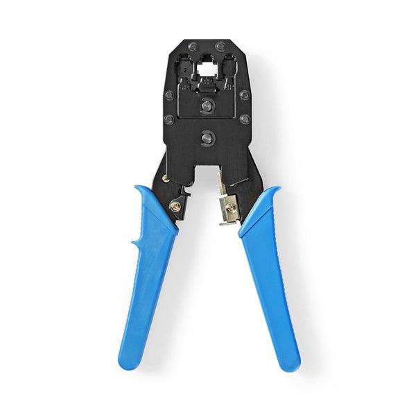 Crimp pliers | CAT5 / CAT5e / CAT6 / CAT6a / RJ10 / RJ11 / RJ45 | Abziehen / Schneiden / Zange | ABS / Stahl | Blau - handy.ch