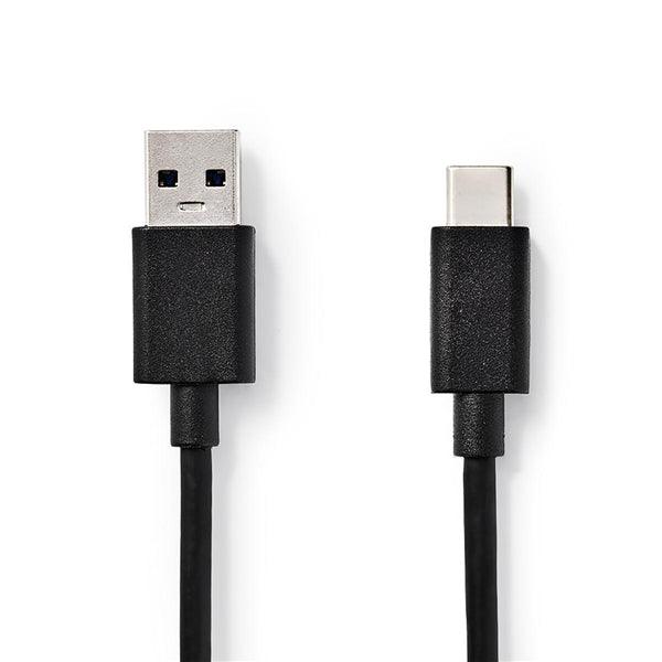 USB-Kabel | USB 3.2 Gen 1 | USB-A Stecker | USB-C Stecker | 5 W | 5 Gbps | Vernickelt | 1.00 m | Rund | PVC | Schwarz | Aufhänger - handy.ch
