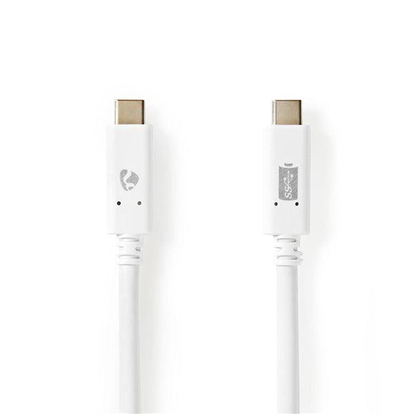 USB-Kabel | USB 3.2 Gen 2 | USB-C Stecker | USB-C Stecker | 100 W | 4K@60Hz | 10 Gbps | Vernickelt | 1.00 m | Rund | PVC | Weiss | Box - handy.ch