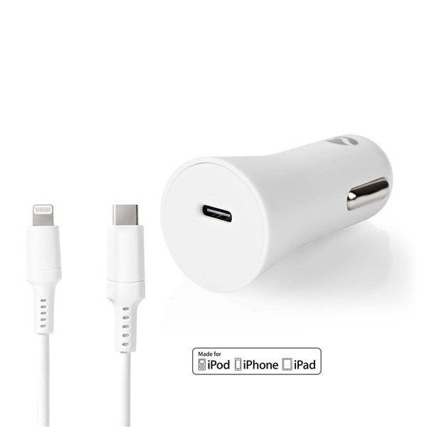 Auto-Ladegerät | 20 W | 1.67 / 2.22 / 3.0 A | Anzahl der Ausgänge: 1 | Port Type: USB-C | Lightning 8-Pin (Lose) Kabel | 1.0 m | Automatische Spannungswahl - handy.ch