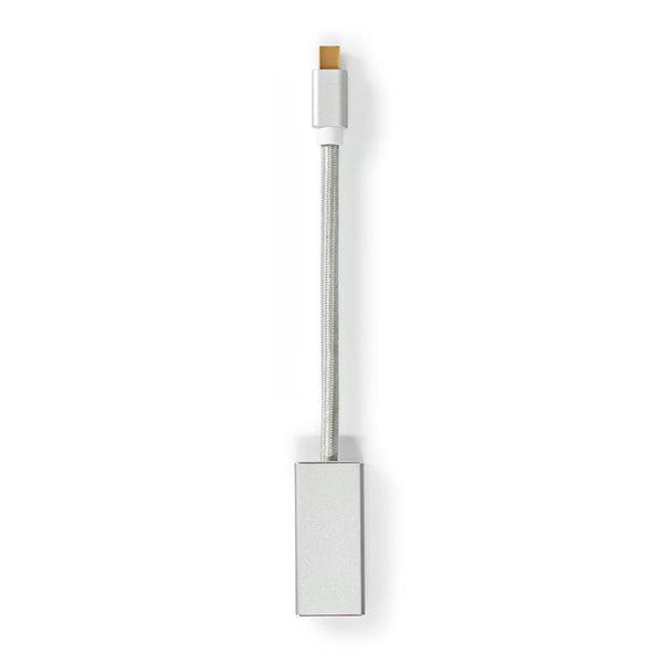 Mini Displayport-Kabel | DisplayPort 1.2 | Mini DisplayPort Stecker | DisplayPort Buchse | 21.6 Gbps | Vergoldet | 0.20 m | Rund | Geflochten | Silber | Verpackung mit Sichtfenster - handy.ch