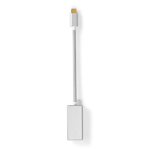 USB-C Adapter | USB 3.2 Gen 1 | USB-C Stecker | Mini DisplayPort Buchse | 0.20 m | Rund | Vergoldet | Geflochten / Nylon | Silber | Verpackung mit Sichtfenster - handy.ch