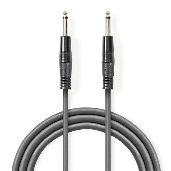 Stereo-Audiokabel | 6.35 mm Stecker | 6.35 mm Stecker | Vernickelt | 5.00 m | Rund | Dunkelgrau | Kartonhülle - handy.ch