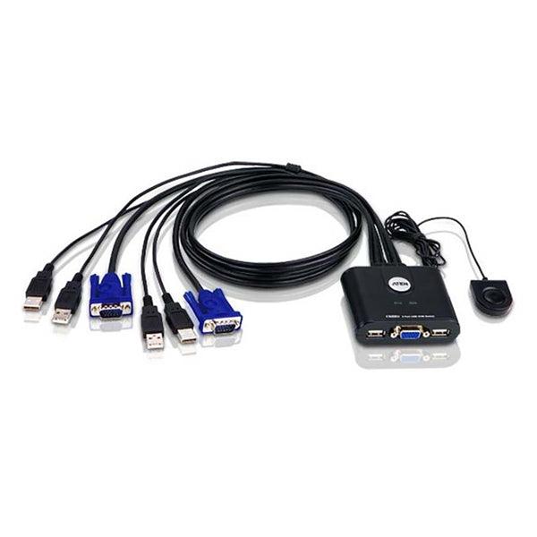2-Port-USB-VGA-Kabel-KVM-Switch mit Remote-Port-Wähler - handy.ch