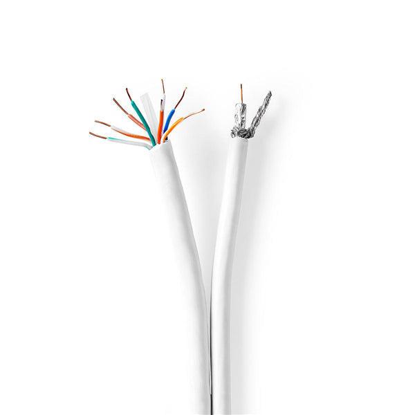 IEC (Coax) CAT6 Kombikabel | RG59 | 75 Ohm | Doppelt geschirmt | ECA | 25.0 m | Rund | Weiss | Kartonverpackung - handy.ch