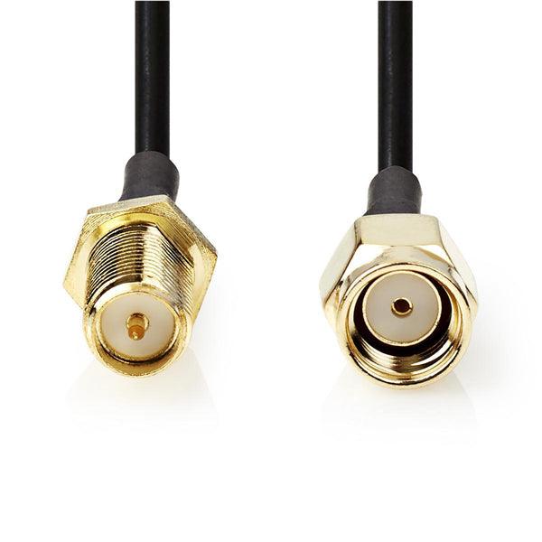 Antennenkabel | RP SMA-Stecker | RP SMA-Buchse | Vergoldet | 50 Ohm | Einzeln geschirmt | 3.00 m | Rund | PVC | Schwarz | Umschlag - handy.ch