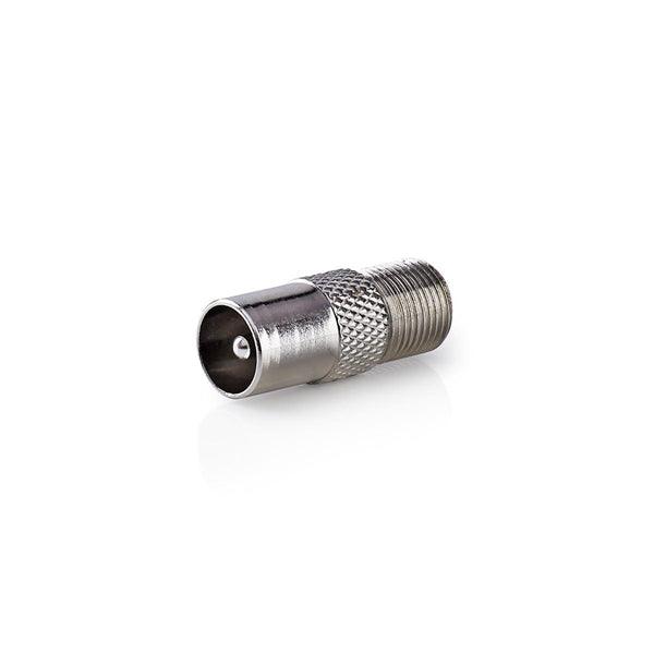 Satelliten- und Antennenadapter | IEC (Coax) Stecker | F Buchse | Vernickelt | 75 Ohm | Gerade | Metall | Silber | 10 Stück | Plastikbeutel - handy.ch