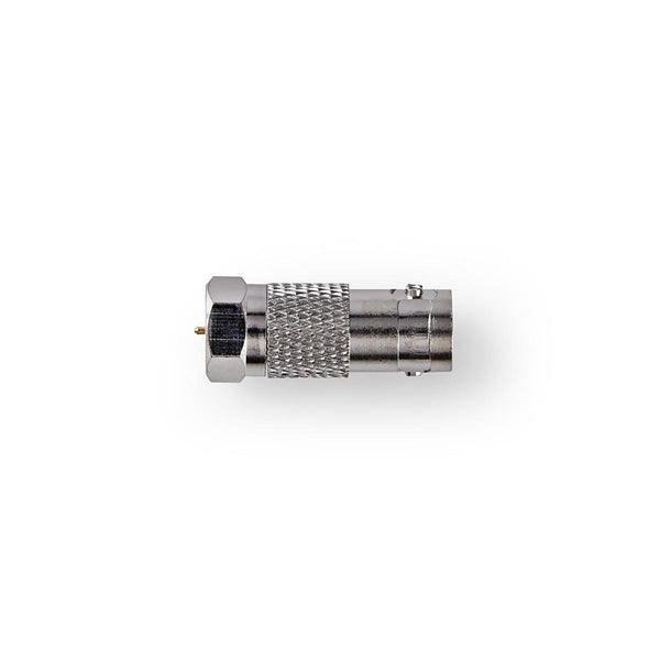Satelliten- und Antennenadapter | F Stecker | BNC-Buchse | Vernickelt | 75 Ohm | Gerade | Metall | Silber | 10 Stück | Plastikbeutel - handy.ch