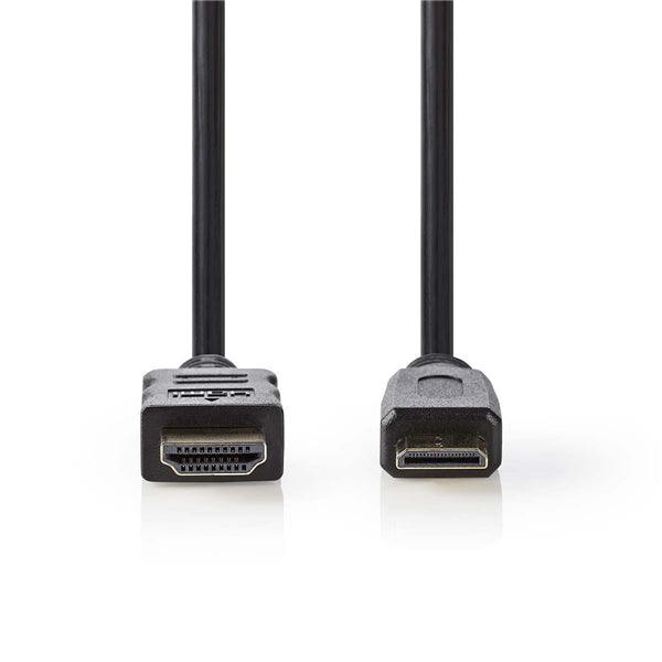 High Speed ??HDMI Kabel mit Ethernet | HDMI Stecker | HDMI Mini Stecker | 4K@30Hz | 10.2 Gbps | 5.00 m | Rund | PVC | Schwarz | Umschlag - handy.ch
