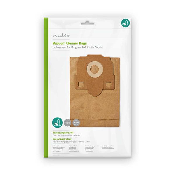 Staubsaugerbeutel | 10 Stück | Papier | Meist verkauft für: Progress P49 / Volta Gemini | Braun - handy.ch