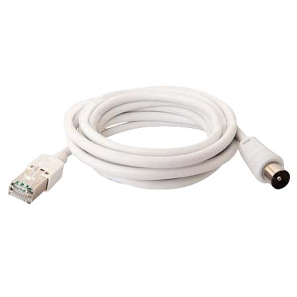 Koaxialkabel Koax-Stecker - RJ45 (8P8C) male 2.00 m Weiss - handy.ch