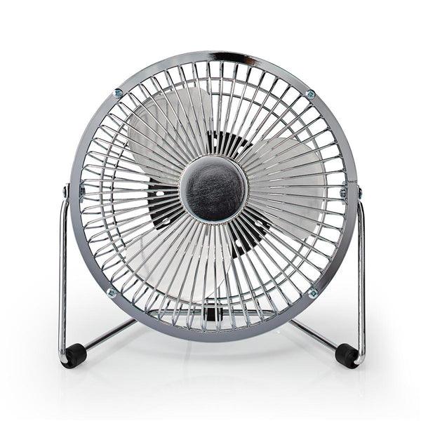 Tischventilator | Stromversorgung über USB | Durchmesser: 150 mm | 3 W | 1-Geschwindigkeitsstufen | Chrom - handy.ch
