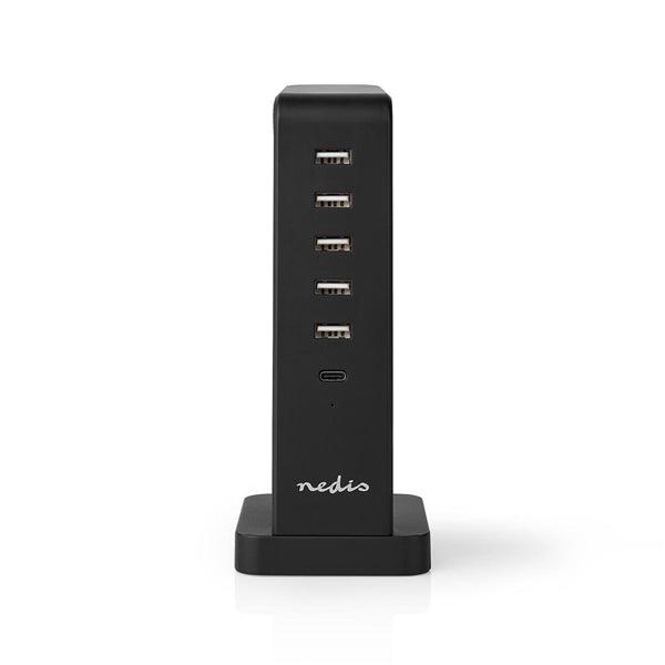 Netzladegerät | Schnellladefunktion | PD2.0 30W | 1x 1.0 A / 1x 3.0 A / 4x 2.1 A | Anzahl der Ausgänge: 6 | USB-C / 5x USB-A | Kein Kabel im Lieferumfang enthalten | 45 W | automatische Spannungswahl - handy.ch