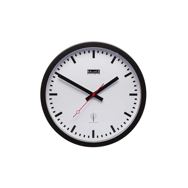 Funkgesteuerte Wanduhr 30 cm analog Weiss/Schwarz - handy.ch