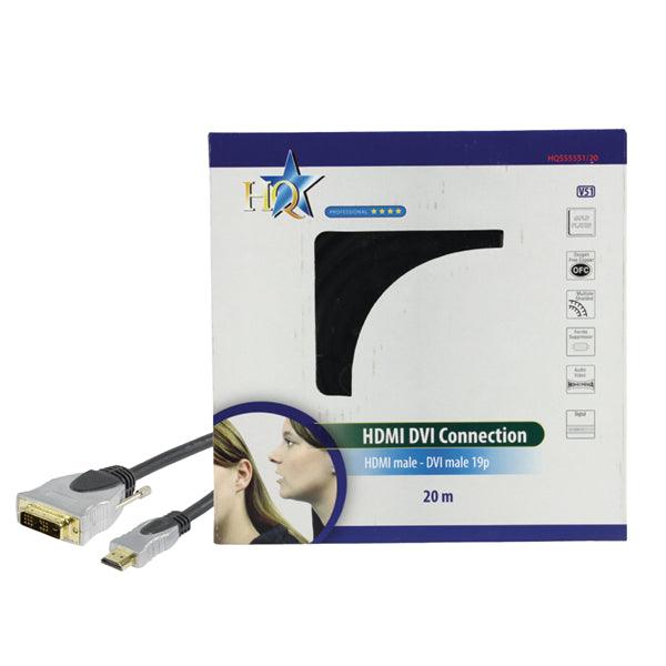 High Speed HDMI Kabel HDMI Anschluss - DVI-D 18+1p Stecker 20.0 m Dunkelgrau - handy.ch