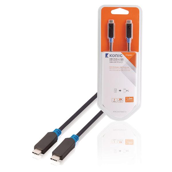 USB 3.1 Kabel USB-C male - USB-C male 1.00 m Anthrazit GEN 1 (5 Gbps) - handy.ch