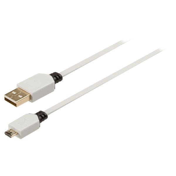 USB 2.0 Kabel USB A male - Micro-B male flach 1.00 m Weiss - handy.ch