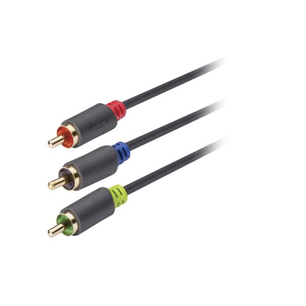 Component-Video-Kabel 3x RCA male - 3x RCA male 2 m Anthrazit - handy.ch