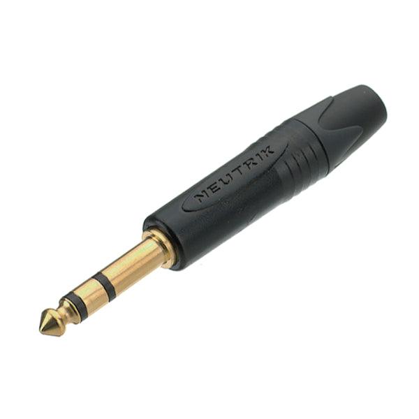 3-poliger 6.35-mm-Profi-Klinkenstecker Goldkontakte schwarzes Gehäuse - handy.ch