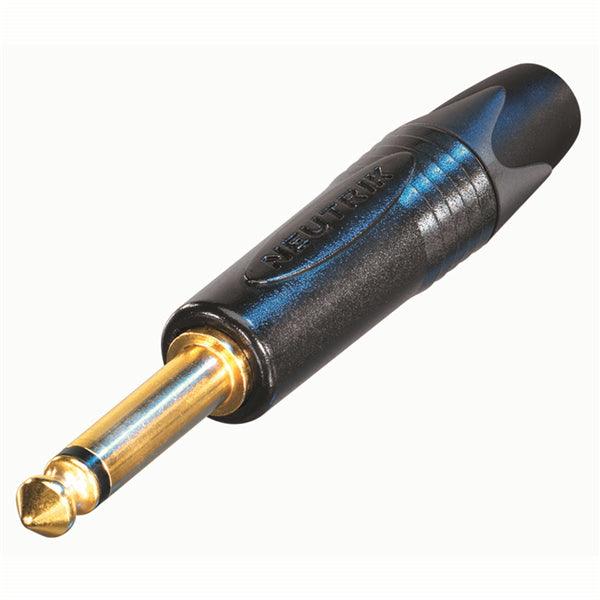 2-poliger 6.35-mm-Profi-Klinkenstecker goldene Kontakte schwarzes Gehäuse - handy.ch