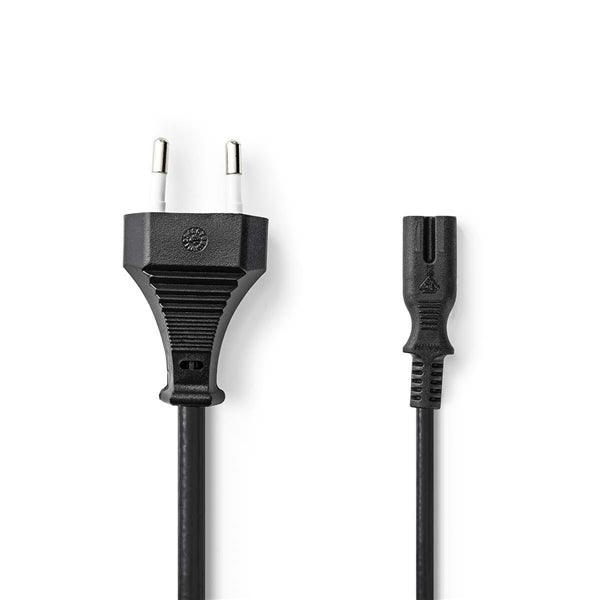 Stromkabel | Euro Männlich | IEC-320-C7 | Gerade | Gerade | Vernickelt | 3.00 m | Flach | PVC | Schwarz | Umschlag - handy.ch