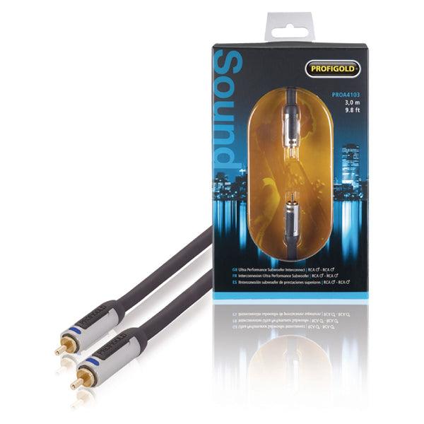 Subwoofer-Audiokabel RCA male - RCA male 3.00 m Anthrazit - handy.ch