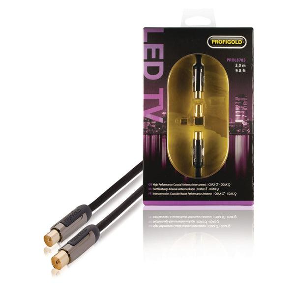 Koaxialkabel Koax-Stecker - Koax-Kupplung gerade 3.00 m Anthrazit - handy.ch