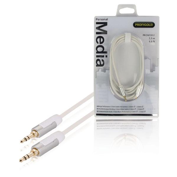 Stereo-Audiokabel 3.5 mm male - 3.5 mm male 2.00 m Weiss - handy.ch