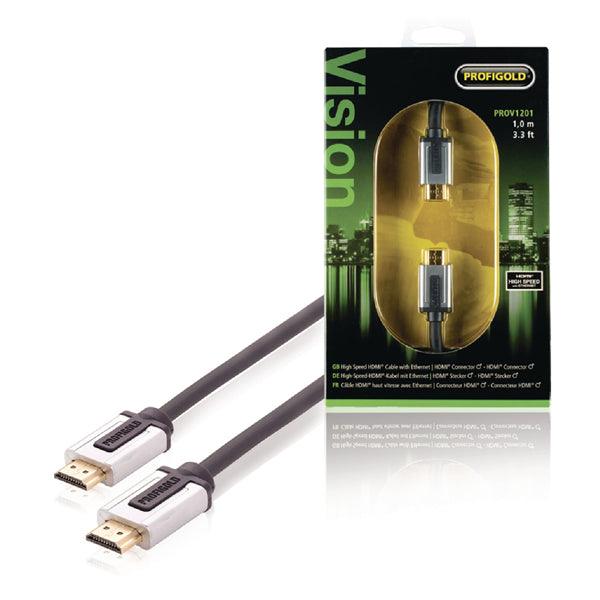 High Speed HDMI Kabel mit Ethernet HDMI Anschluss - HDMI Anschluss 1.00 m Schwarz - handy.ch