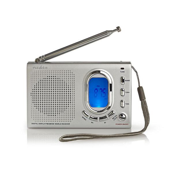 Weltradio | Tragbare Ausführung | AM / FM / SW | Batteriebetrieben / Netzstromversorgung | Digital | 1.5 W | Kopfhörerausgang | Wecker | Sleep Timer | Grau - handy.ch