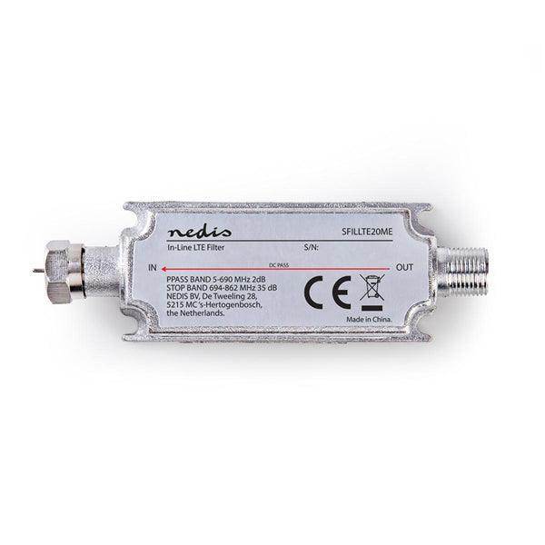 LTE Filter | DVB-T2 | In-line | 694 - 862 MHz | F Stecker | F Buchse | Einführungsverlust: 2.7 dB | Silber - handy.ch