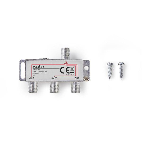 CATV-Splitter | 5 - 1000 MHz | Einführungsverlust: 6.8 dB | Anzahl der Ausgänge: 3 | 75 Ohm | Zinklegierung - handy.ch