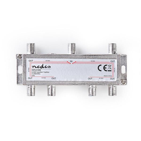 Satelliten-Splitter | 5 - 2400 MHz | 17.0 dB | Anzahl Eingänge: 1 | Anzahl der Ausgänge: 6 | Impedanz: 75 Ohm | Zink | Silber - handy.ch