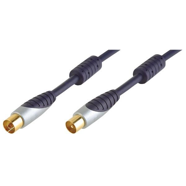 Koaxkabel 120 dB Koax-Stecker - Koax-Kupplung 1.00 m Blau - handy.ch