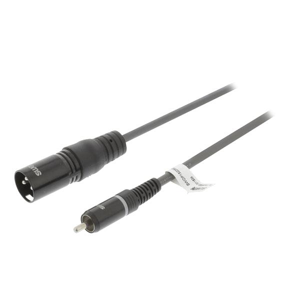 XLR-Kabel mono XLR 3-pol male - RCA male 3.0 m Dunkelgrau - handy.ch