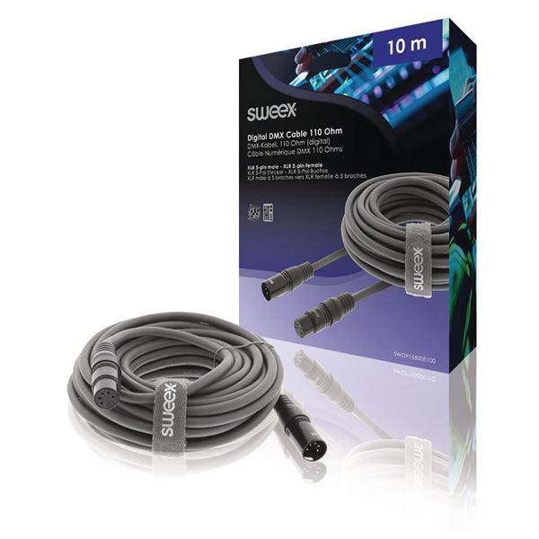 XLR-Digital-Kabel Stecker XLR 5-polig - Buchse XLR 5-polig 10.0 m Dunkelgrau - handy.ch