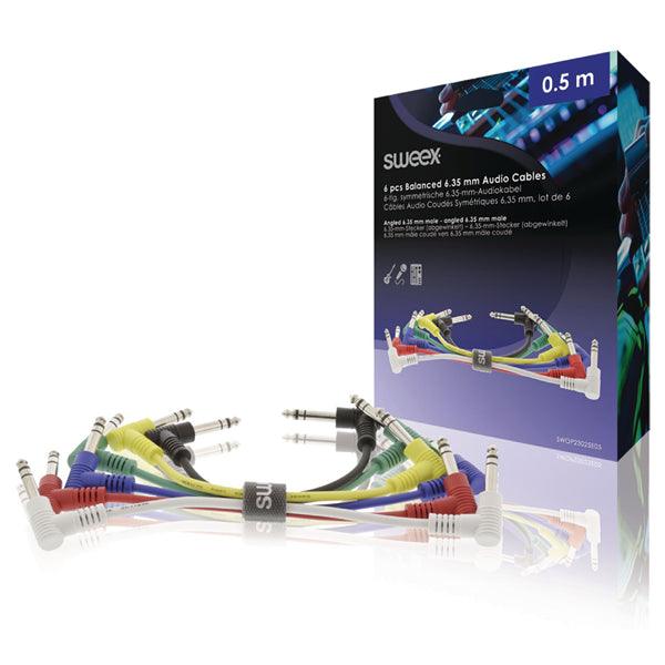 Stereo-Audiokabel 6.35 mm male - 6.35 mm male 0.50 m Dunkelgrau - handy.ch