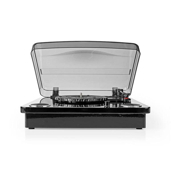 Plattenspieler | 33 / 45 / 78 U/min | Riemenantrieb | 1x Stereo RCA | Bluetooth® | 18 W | Eingebauter (Vor) Verstärker | MP3-Konvertierung | ABS / MDF | Schwarz - handy.ch
