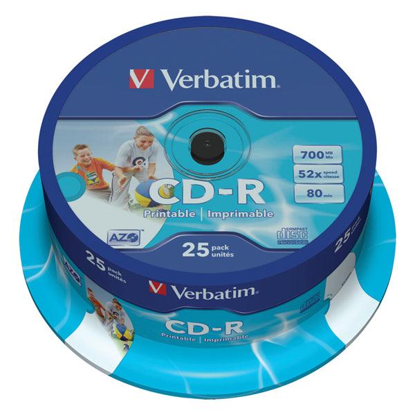 CD-R AZO Wide Inkjet Printable 700 MB 52x 25 Stück Spindel - handy.ch