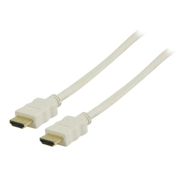 High Speed ??HDMI Kabel mit Ethernet | HDMI Stecker | HDMI Stecker | 4K@30Hz | 10.2 Gbps | 10.0 m | rund | PVC | Weiss | Plastikbeutel - handy.ch