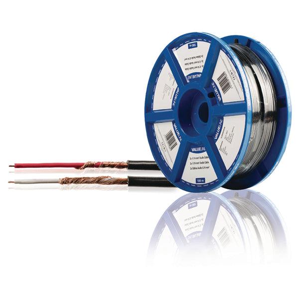 Mikrofonkabel auf Rolle 2x 0.14 mm² 100 m Schwarz - handy.ch