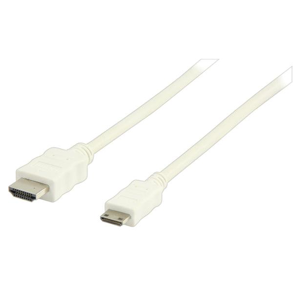 High Speed HDMI Kabel mit Ethernet HDMI Anschluss - HDMI Mini Stecker 2.00 m Weiss - handy.ch