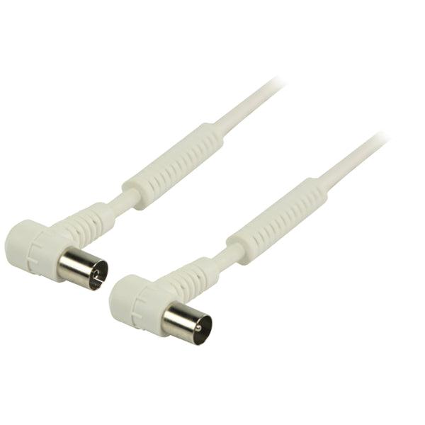 Koaxkabel 120 dB abgewinkelt Koax-Stecker - Koax-Kupplung 25.0 m Weiss - handy.ch