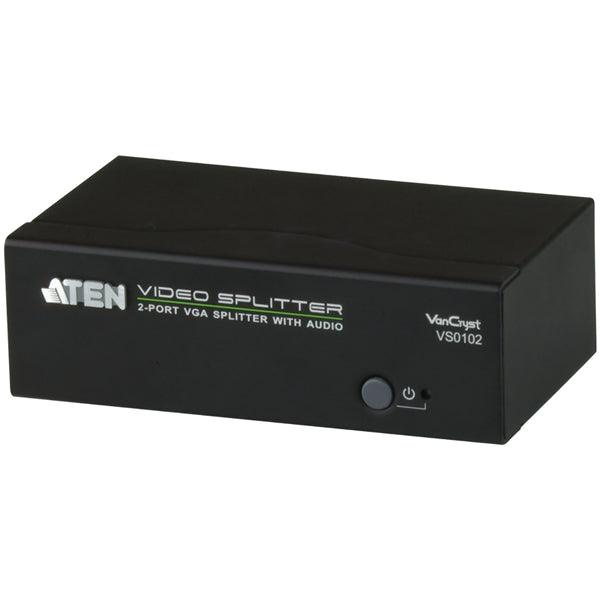 2-Port Mit Audiounterstützung VGA-Verteiler Schwarz - handy.ch