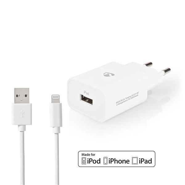Netzladegerät | 12 W | Schnellladefunktion | 1x 2.4 A A | Anzahl der Ausgänge: 1 | USB-A | Lightning 8-Pin (Lose) Kabel | 1.00 m | Single Voltage Output - handy.ch